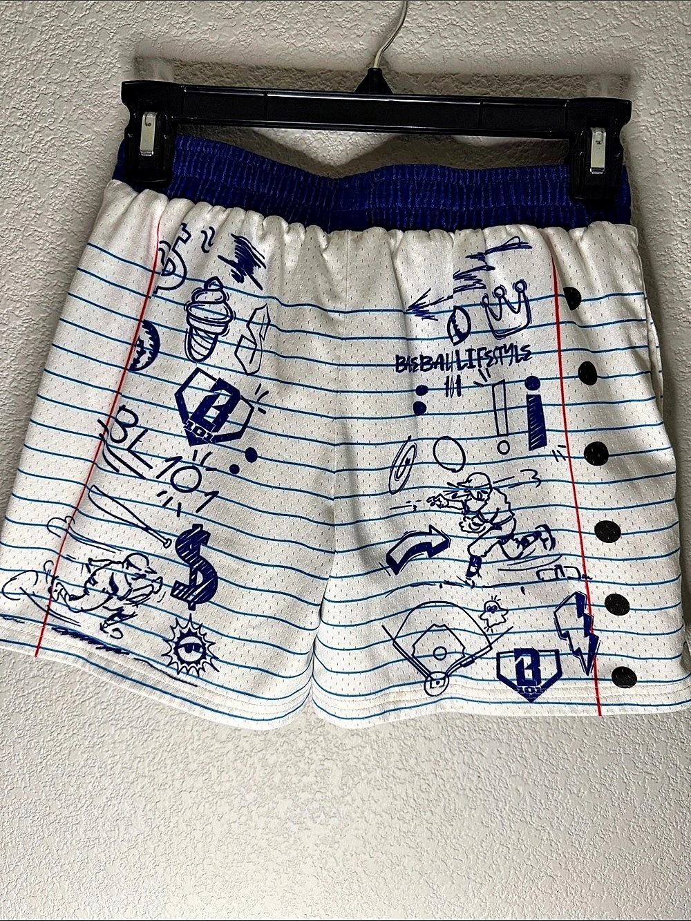 Baseball Lifestyle 101 youth med athletic mesh short - baseball print